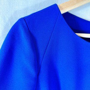 Royal Cobalt Blue, Short Sleeve, shift dress, below the knee.